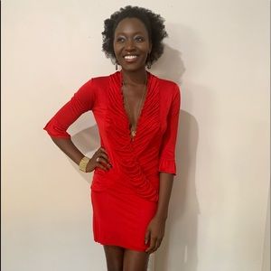 Stunning sexy designer Red mini dress